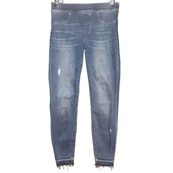 Spanx Distressed‎ Medium Wash Jeggings Women's Size Medium - Picture 1 of 11